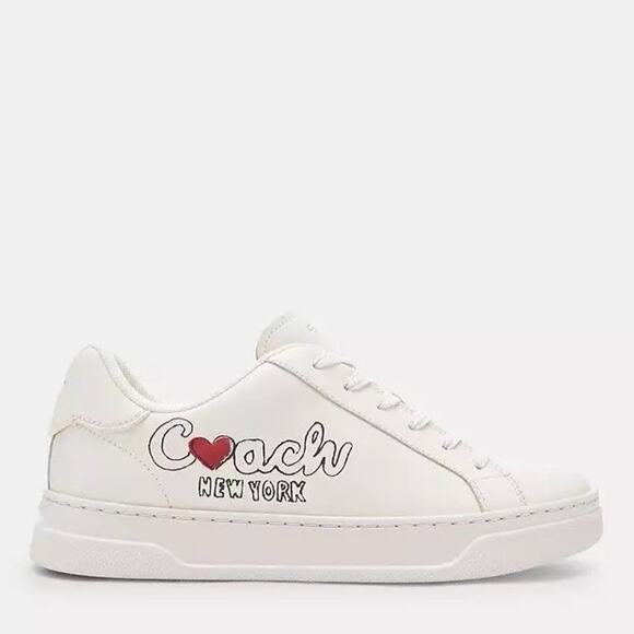 NWT Coach Women's High Line Sneaker With Heart Chalk Multi CBR66 us 8 - Picture 4 of 8